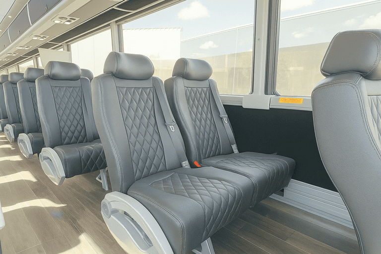 interior of Hesperia Coach Bus Service charter bus