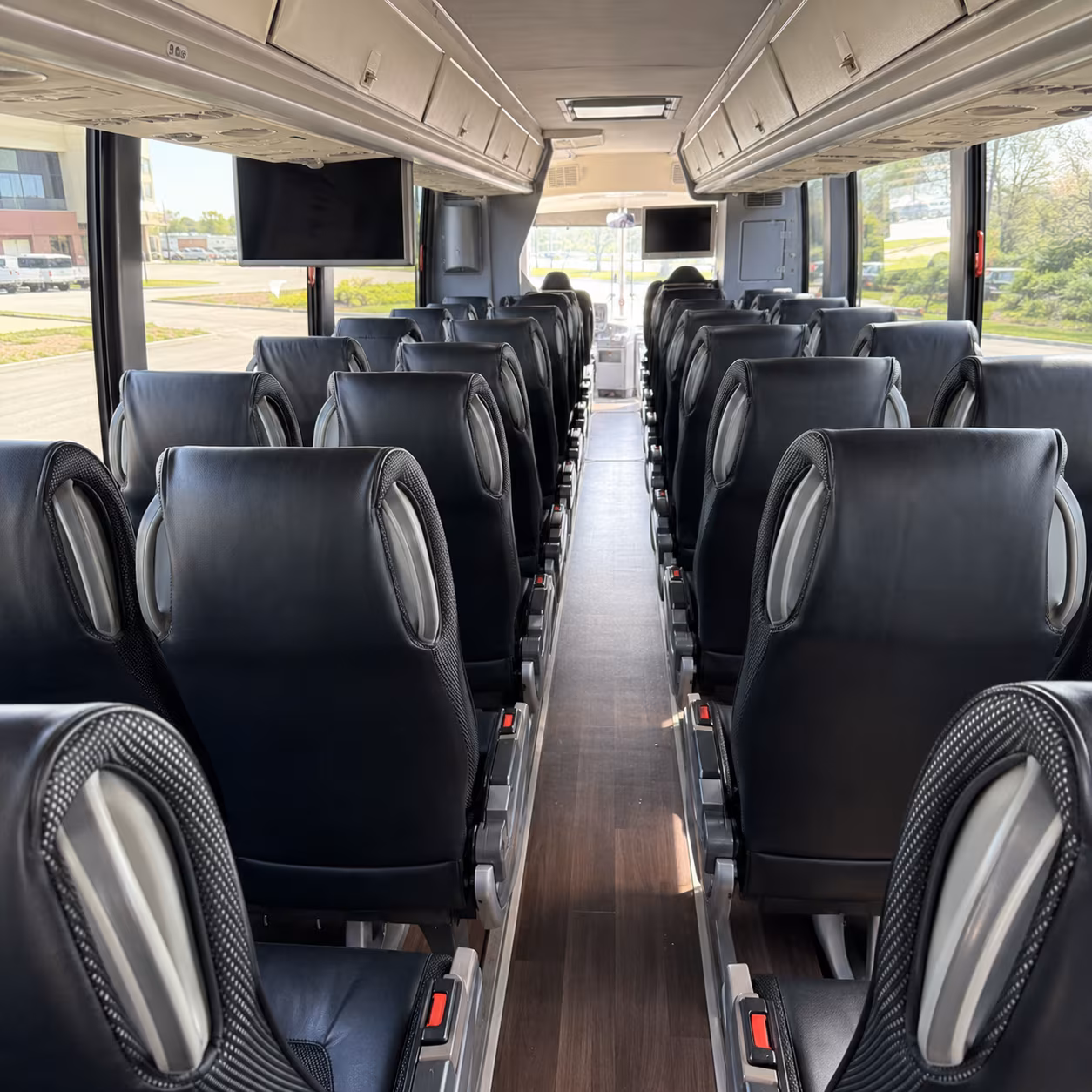 56 passenger charter bus inside