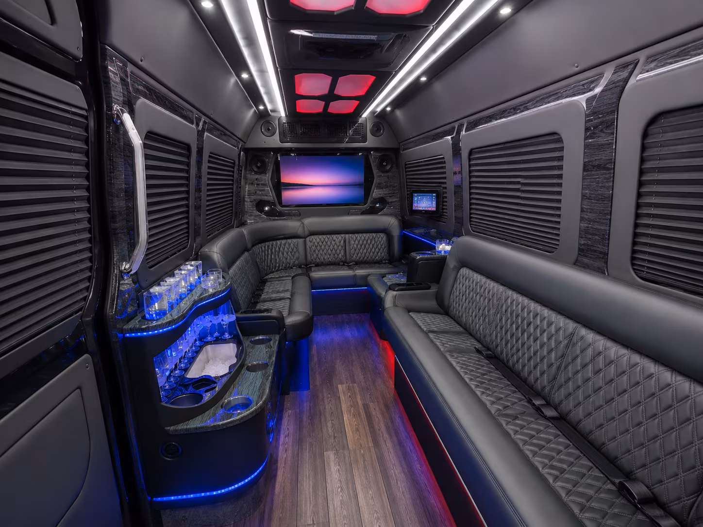 hesperia 15 passenger party bus inside