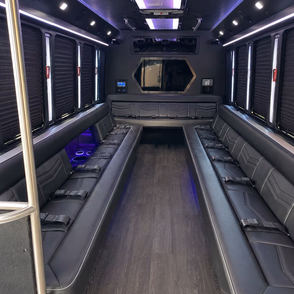 hesperia 18 passenger party bus interior