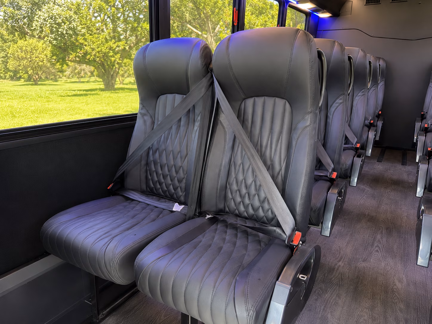 shuttle buses for hesperia wedding guests between hotels and venues